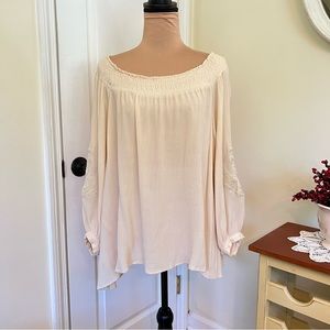 Kori off the the shoulder blouse with blousen sleeves in butter yellow S